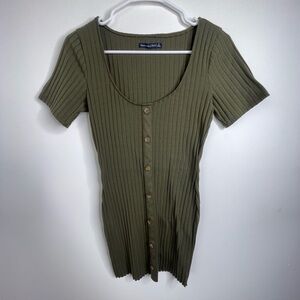 Abercrombie & Fitch olive button-front mini dress size Small